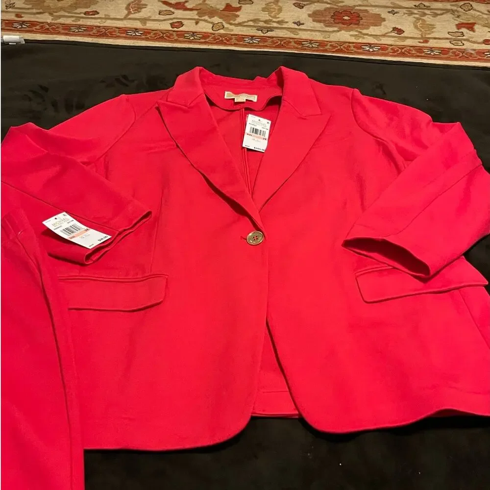 Michael Kors Knit One-Button Blazer & Matching Split-Hem Legging Pants Suit Set